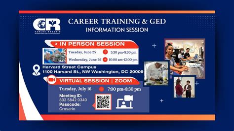 In Person Career Training & GED Information Session, 1100 Harvard St NW ...