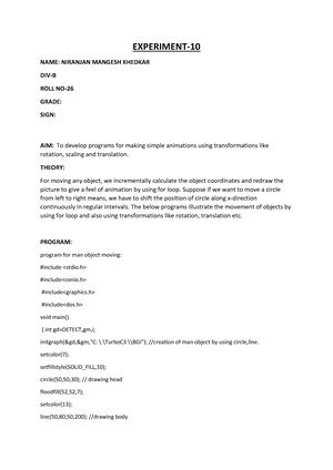 Boundaryfill(exp-8) in computer graphics - EXPERIMENT- NAME: NIRANJAN ...