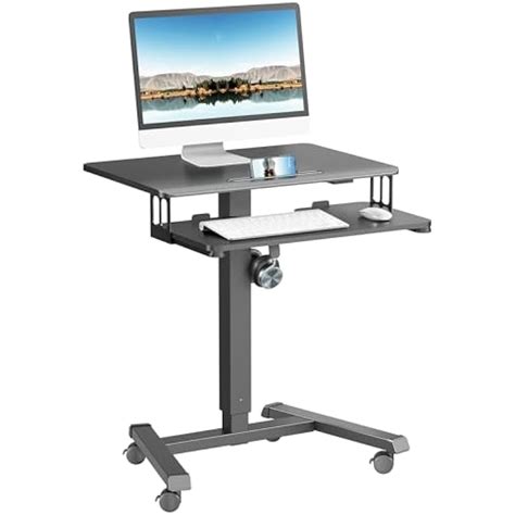 ERGOMAKER Mobile Standing Desk with Keyboard Tray, Gas Spring India | Ubuy