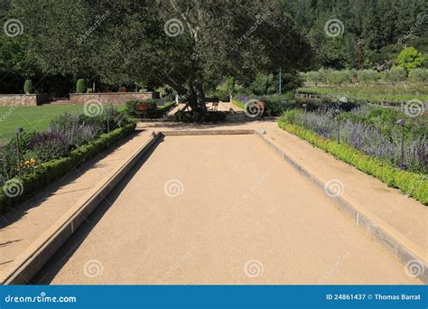 Beautiful bocce ball court stock image. Image of park - 24861437
