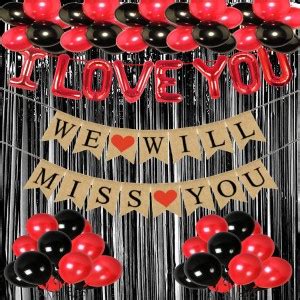 FUNCART We will miss you banner & Balloon Decoration(Brown & Black ...