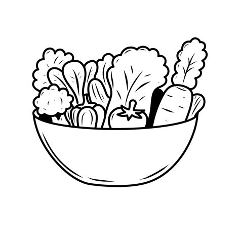 Fruits And Vegetables In A Bowl Drawing at Ana Means blog