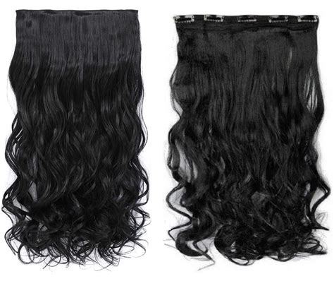 El Cabell Premium Curly Black Silky Soft Wavy Hair Extension For Women ...