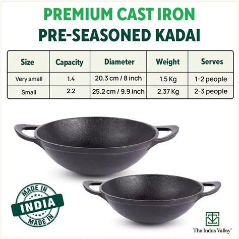 Buy Cast iron Deep Kadai / Kadhai Online in India at Best price – The ...