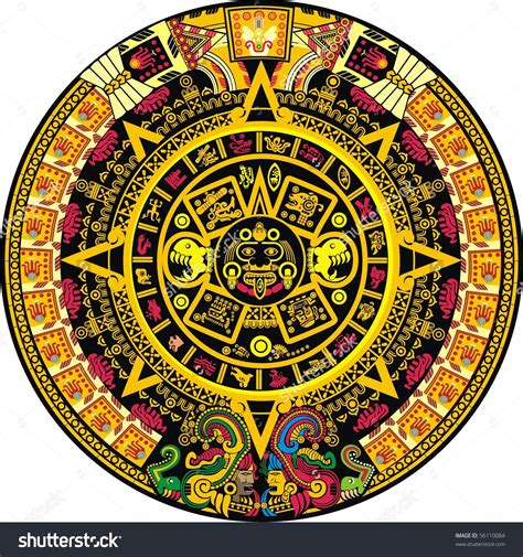 Mayan art, Aztec calendar, Zodiac signs calendar