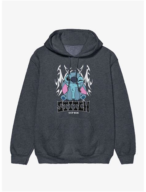 Disney Lilo & Stitch Stitch Tribal Goth Hoodie - GREY | Hot Topic