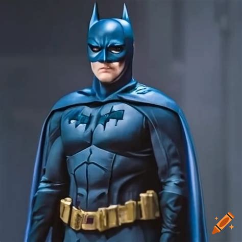 Batman in blue suit from live action adaptation on Craiyon