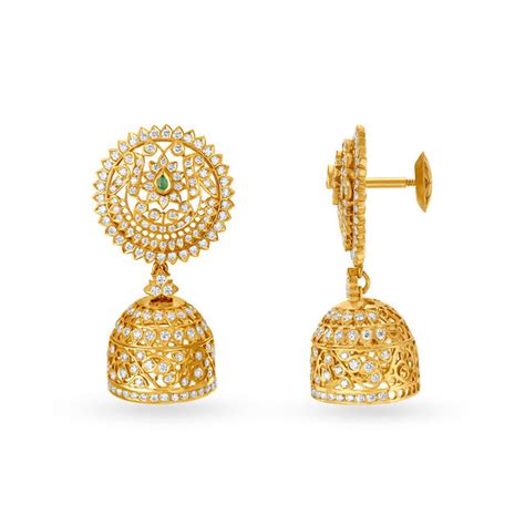 Elegant Diamond Jhumka Earrings