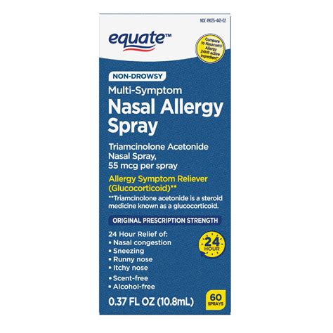 Buy Equate Triamcinolone Acetonide Nasal Allergy Spray, 55 mcg per ...