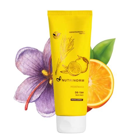 Nutrinorm De Tan Face Pack | Saffron Glow De-Tan Face Pack | Paraben ...