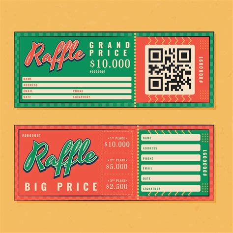 Free Vector | Raffle ticket template set
