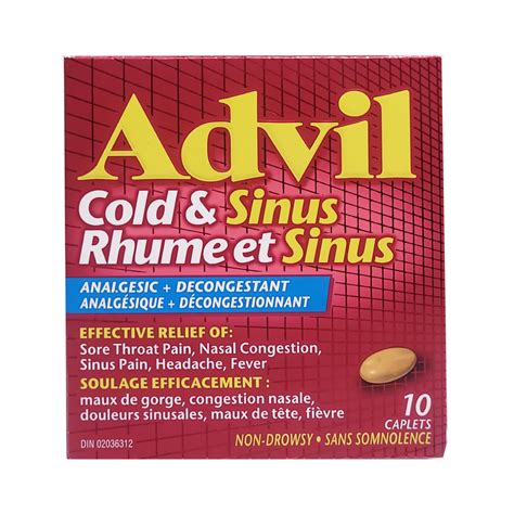 Advil - Cold & Sinus 200 MG Caplets – White Cross E-Store