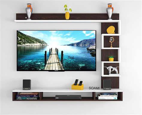 Wonder Wood Tv Cabinet Entertainment Unit Zigzag Shape Engineered Wood ...