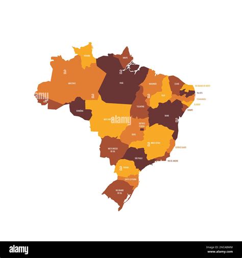 Brazil political map of administrative divisions - Federative units of ...