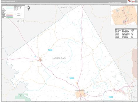 Lampasas County, TX Wall Map Premium Style by MarketMAPS - MapSales