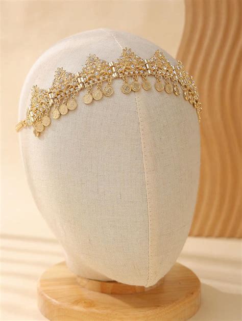 Colar de Cabeça Joia de Casamento com Design de Flor Metálica Inspirado ...