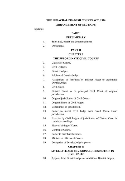 The himachal pradesh courts act, 1976 - ARRANGEMENT OF SECTIONS ...