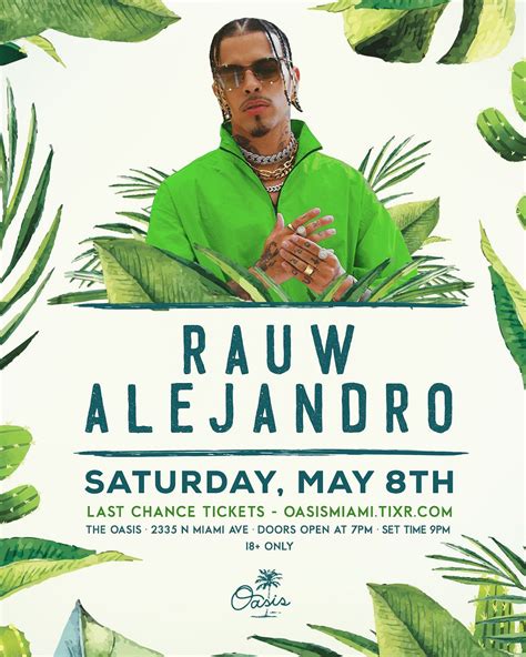 RAUW ALEJANDRO Tickets at Oasis Wynwood in Miami by Oasis Wynwood | Tixr