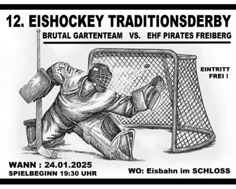 Freiberger Eishockey Stadtderby, Eisbahn im Schloss Freudenstein ...