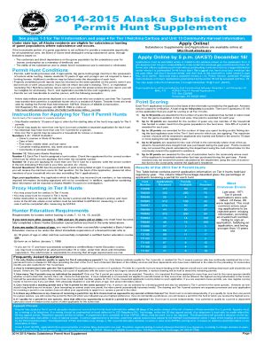 Fillable Online adfg alaska alaska subsistence permit hunt supplement ...