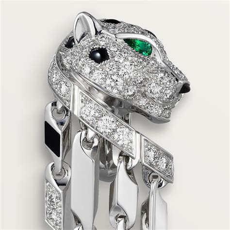 CRH8000780 - Panthère de Cartier earrings - White gold, onyx, emeralds ...