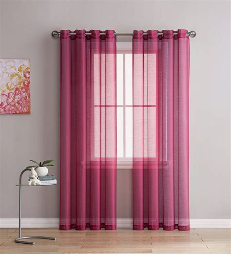 Buy 2 Piece Sheer Window Curtain Grommet Panels, total width 76" x 84 ...