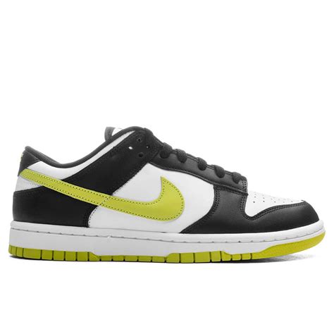 Nike DUNK LOW RETRO - WHITE/BRIGHT CACTUS/BLACK | REVERSIBLE