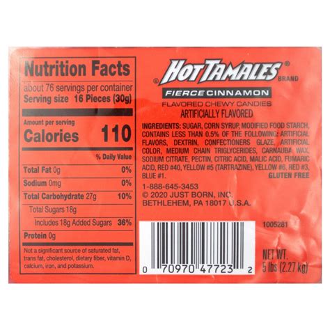 Hot Tamales Fierce Cinnamon Flavored Chewy Candies — Snackathon Foods