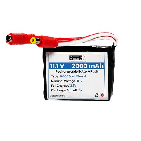 12V 2000mAh Rechargeable Battery 2Ah 3Cell 18650 Lithium-ion Battery ...