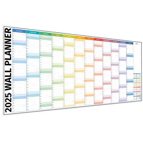 Buy Wall Planner 2025 UK - Extra Wide 91 x 38cm Colour Full Year 2025 ...