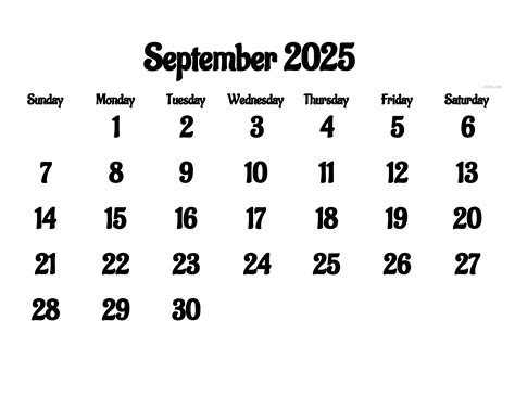 Free September 2025 Calendar | Printable PDF, XLS, PNG Formats