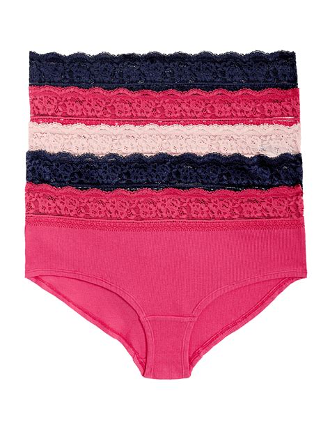 Buy 5pk Cotton Rich Lace Cuffed Knicker Shorts at Marks & Spencer