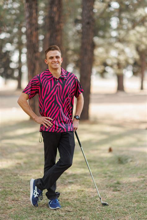 Pink Zebbie Golf Shirt - Men - GOLF APPAREL