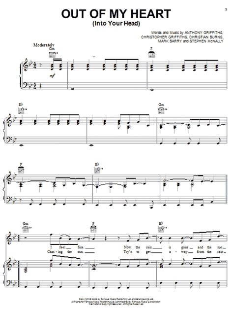 Out Of My Heart (Into Your Head) (Piano, Vocal & Guitar Chords (Right ...