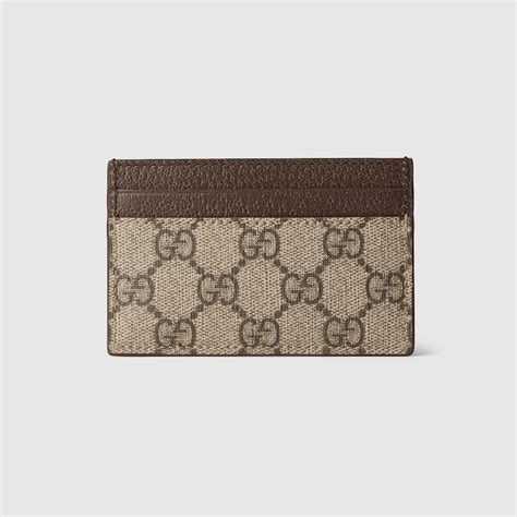 Bi-color GG card case in beige and ebony Supreme | GUCCI® ZA