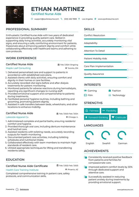 10+ Certified Nurse Aide Resume Samples & Templates for 2025