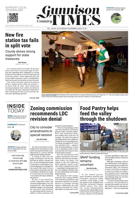 Gunnison Country Times - November 6, 2025 - Gunnison Country Times