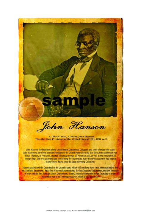 African American historical posters. John Hanson #1299 ...