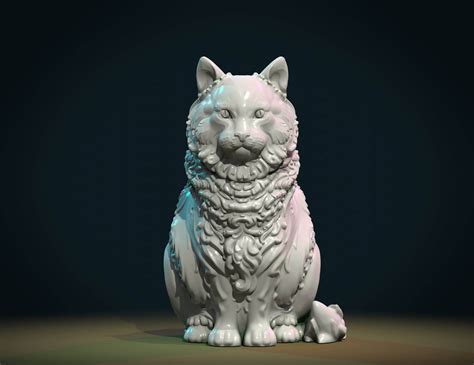 Sitting Beautiful Cat - 3D Model by Skazok