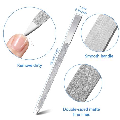 Buy 3 Pieces Diamond Nail File Set Stainless Steel Double Side Nail ...