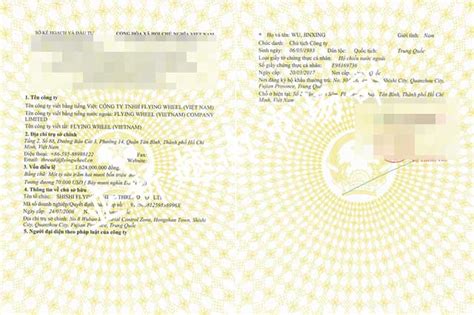 越南公司注册证书
