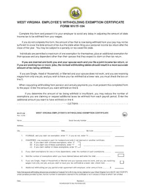 Wv W4 Form - Fill and Sign Printable Template Online