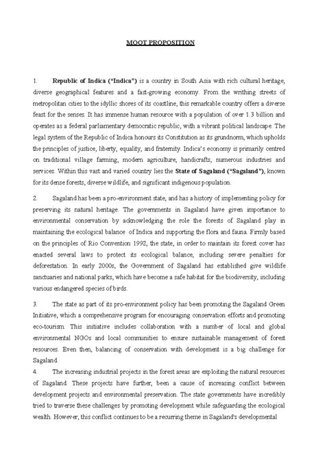 Vaktrtita 1st National Online moot court competition - MOOT PROPOSITION ...