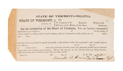 Blank Militia Form Signed by Ormando S. Howard, Vermont, 1840s | Vermont, Forms, Ormando S. Howard - is it legal to form a militia