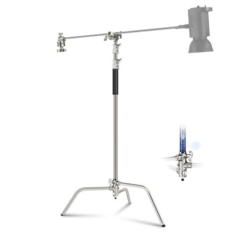 NEEWER C Stand with Boom Arm Pro 100% Stainless Steel, Air Cushion Heavy Duty Photography Light ...