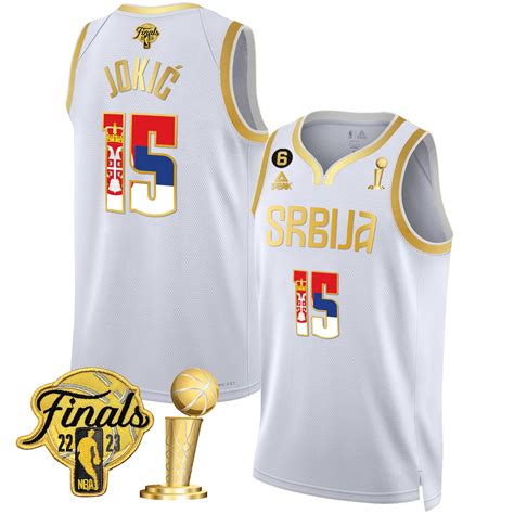Nikola Jokic Denver Nuggets Serbia Finals & Champions Gold Jersey – All ...