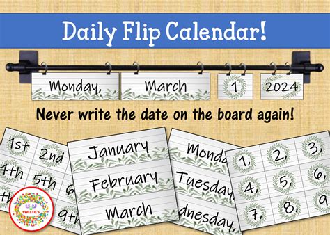 Classroom Calendar | Flip Calendar | Magnetic Curtain Rod Calendar ...