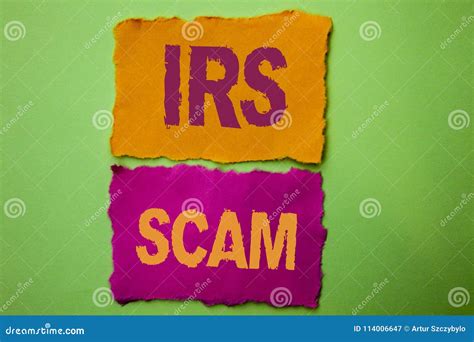 Handwriting Text Irs Scam. Concept Meaning Warning Scam Fraud Tax ...