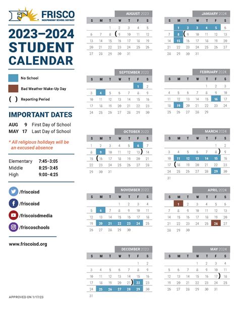 The Frisco ISD academic calendar has been approved for the 2023-24 ...