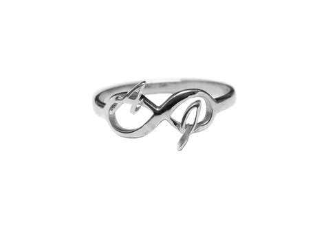 Buy Silver Initial Ring Infinite Initial Valentine Day Gift Mothers Day ...
